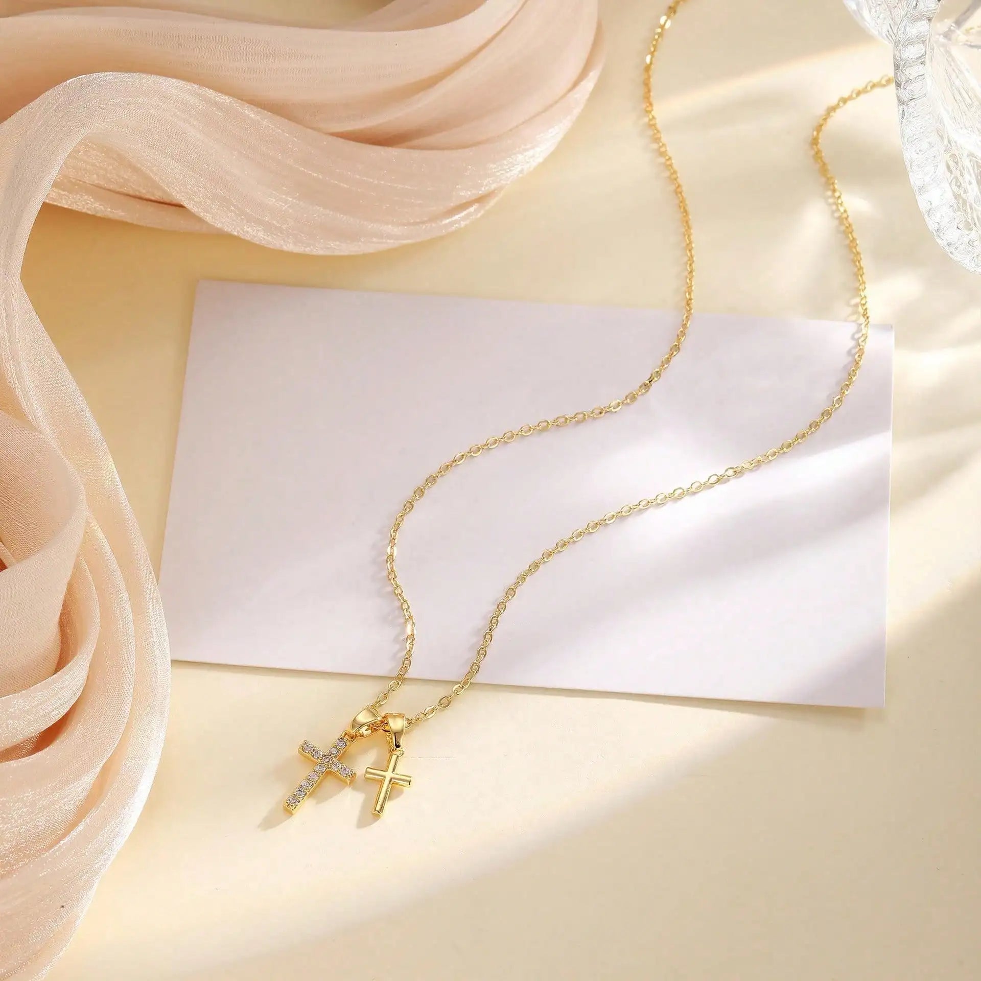 Double Cross Necklace