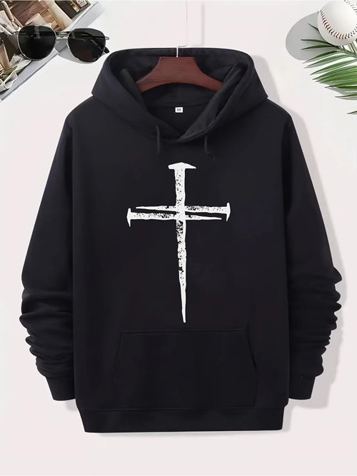 Cross Print Hoodie