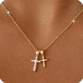 Double Cross Necklace