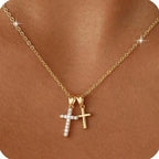 Double Cross Necklace