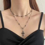 Rhinestone Cross Choker