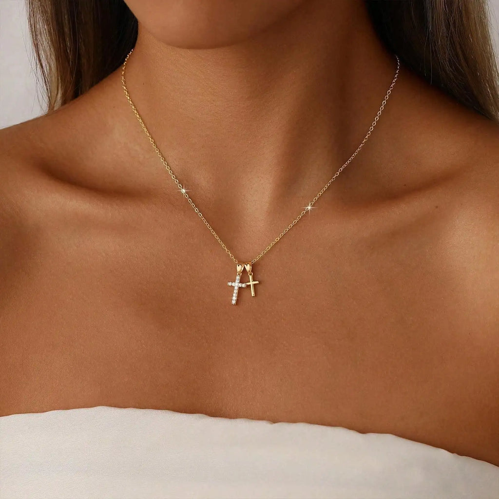 Double Cross Necklace